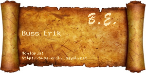 Buss Erik névjegykártya